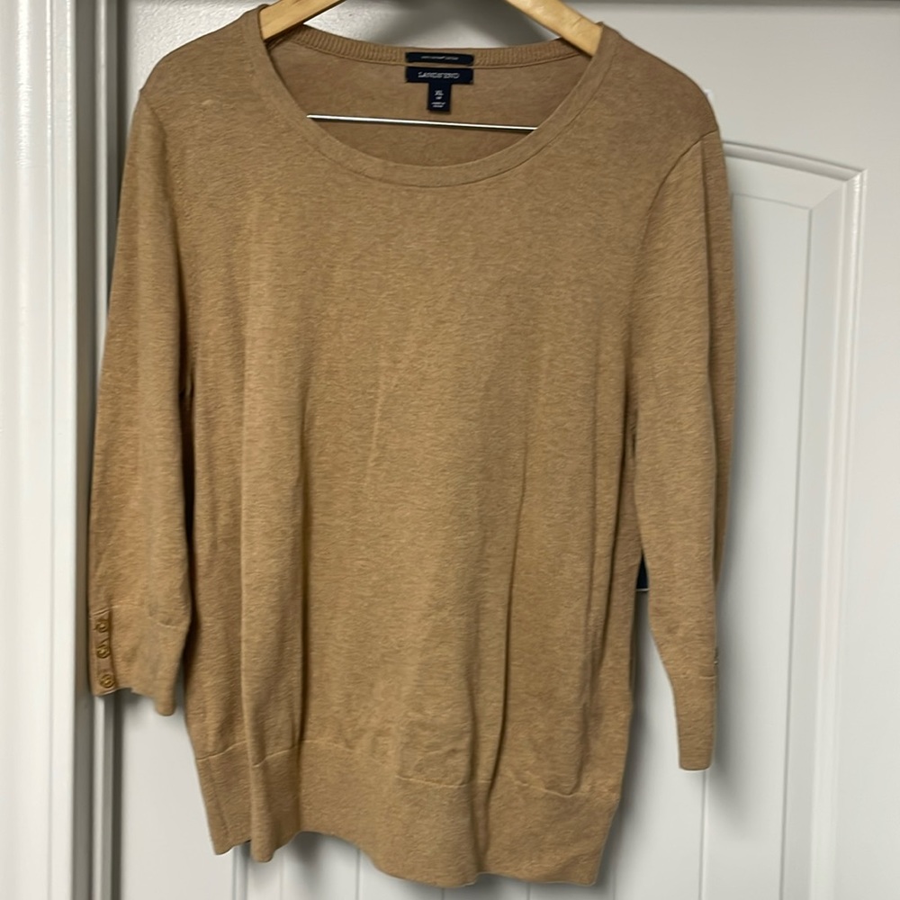 Lands’ end tan sweater, XL.